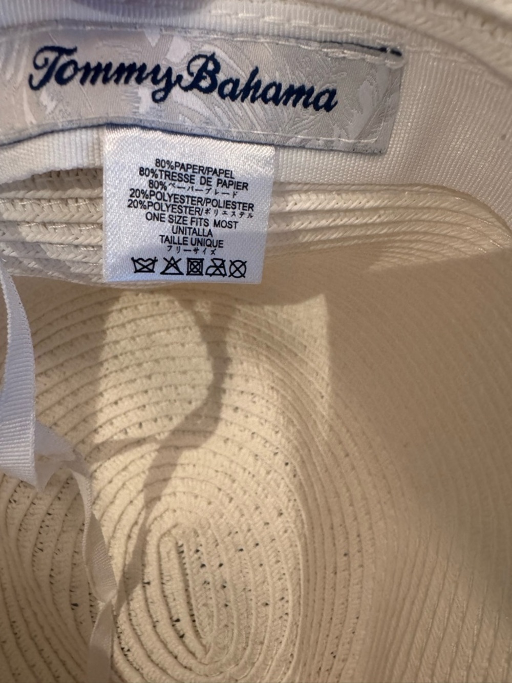 Tommy Bahama White Straw Fedora with Ribbon Trim - Picture 6 of 7
